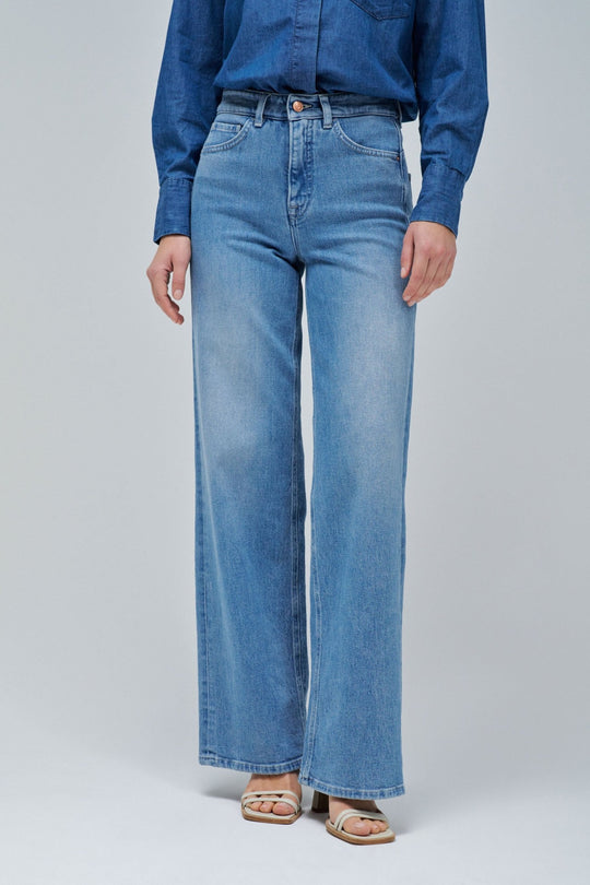 Salsa Faith Push In Wide Jeans - Blue