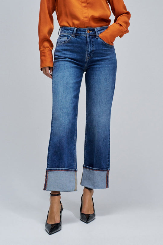 Salsa Tailored High Rise Straight Leg - Blue Denim