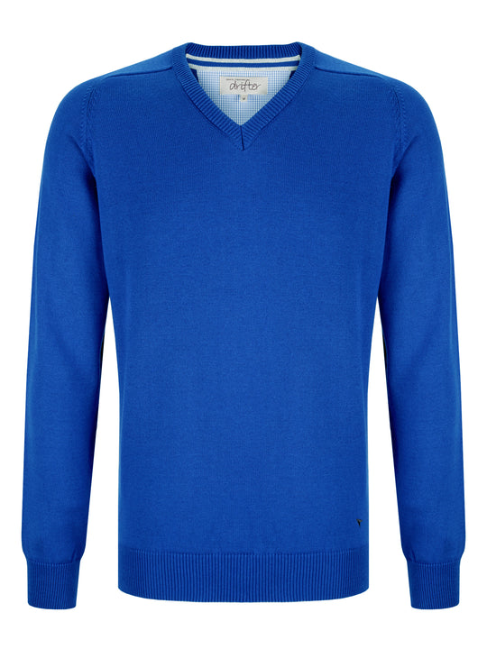 Daniel Grahame Drifter V-Neck Sweater - Royal