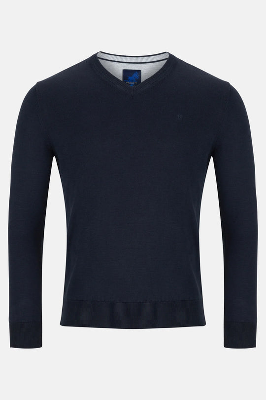 Benetti V-Neck Knit - Navy