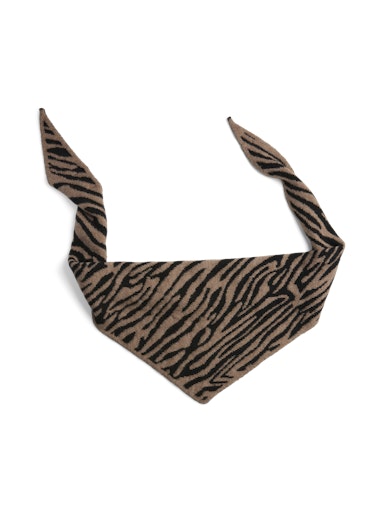 Pieces Naima Triangle Knit Scarf - Fossil/ Tiger