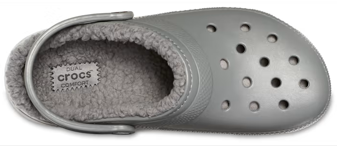 Gray fuzzy discount crocs