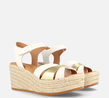 Marila Nassau Wedge Sandal - Platino /Blanco