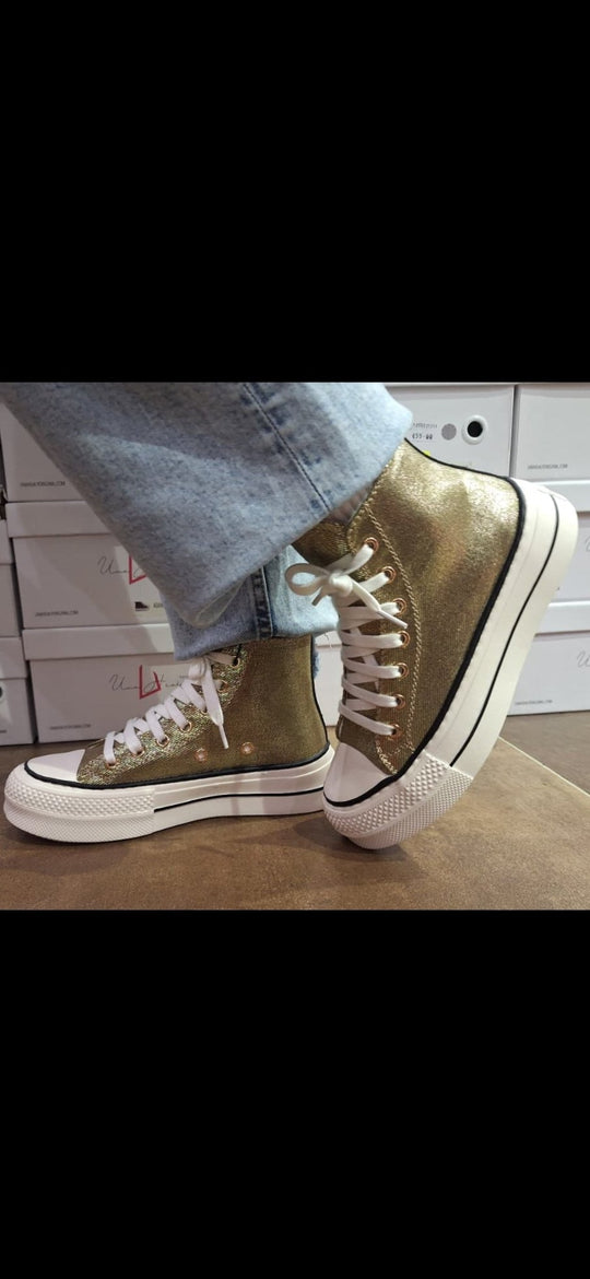 Lloyd & Price Mccabe Gold sparkle High Top