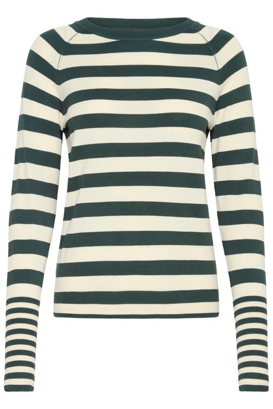 B.Young MMorla Long Cuff Top - Green Gables Mix