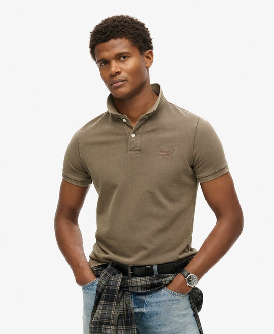 Superdry Vintage Destroy Polo - Destroy Morel Brown