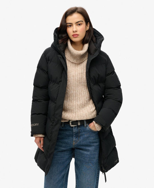 Superdry City Mid Length Padded Jacket - Black