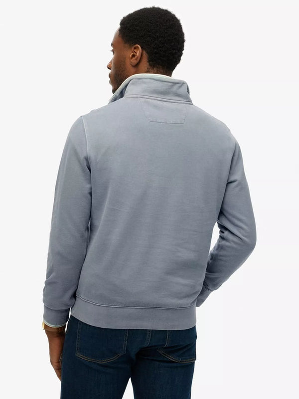 Superdry Classic Essential Half Zip - Washed Denim