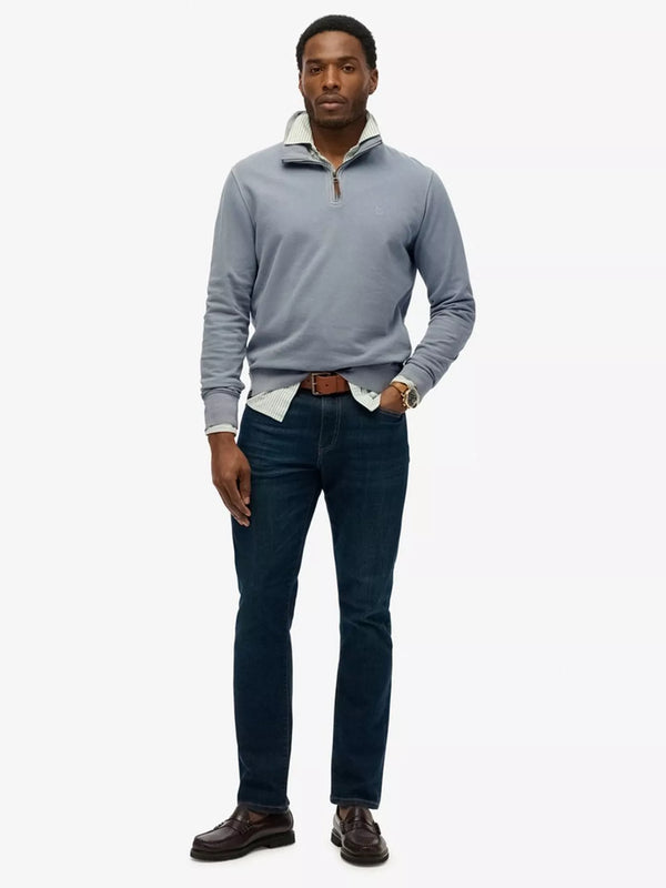 Superdry Classic Essential Half Zip - Washed Denim