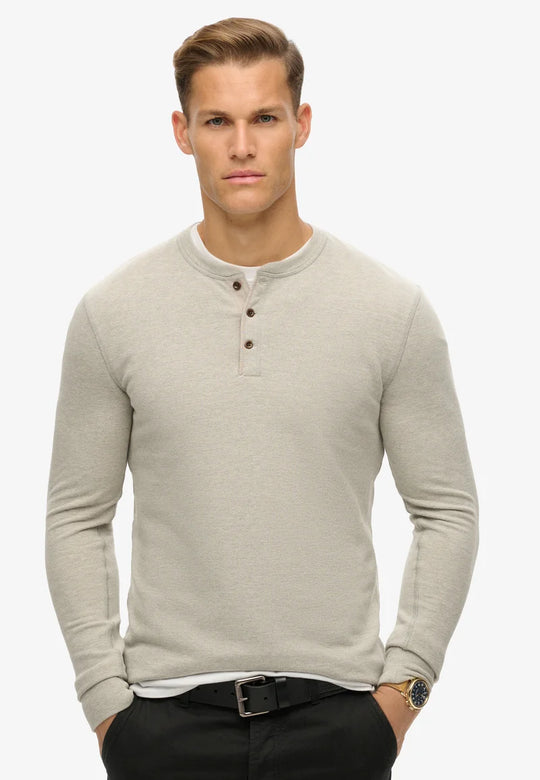Superdry Merchant Grandad Top - Heritage Grey Grindle