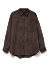 Vero Moda Sanne Courderoy Long Sleeve Shirt - Chocolate Torte