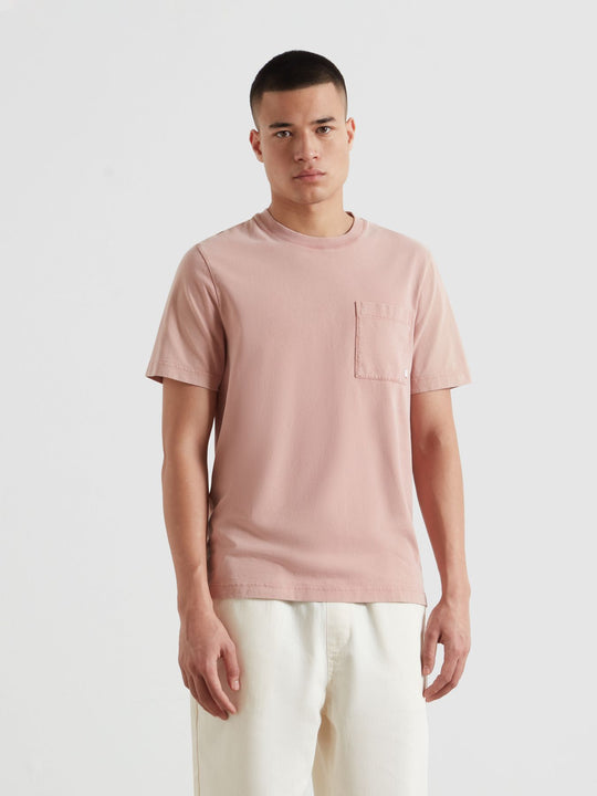 Farah Stacy Garment Dye Pocket T-Shirt - Dusty Red