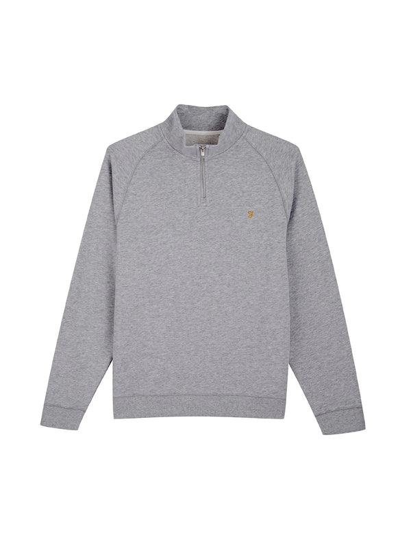 Farah Jim 1/4 Zip - Light Grey Marl