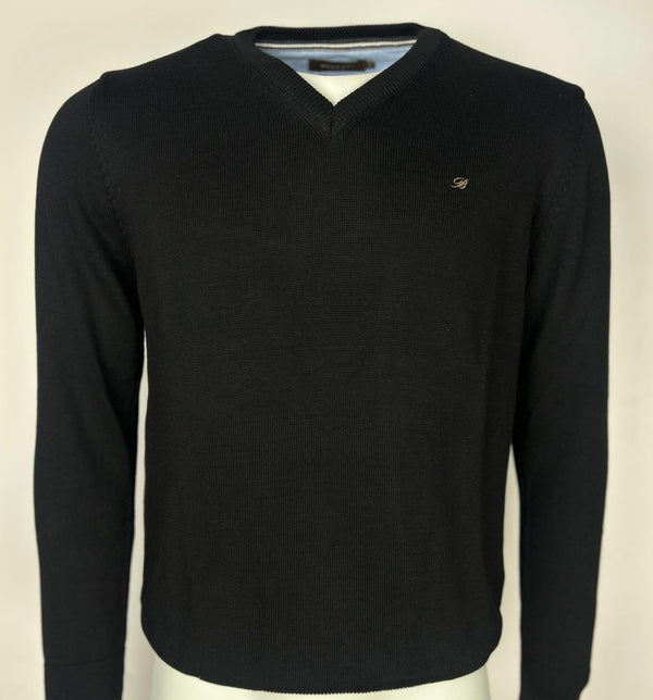 Benetti V-Neck Knitwear - Black [Size M]