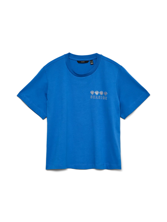 Vero Moda Gina Mette Short Sleeve Top - Nebulas Blue
