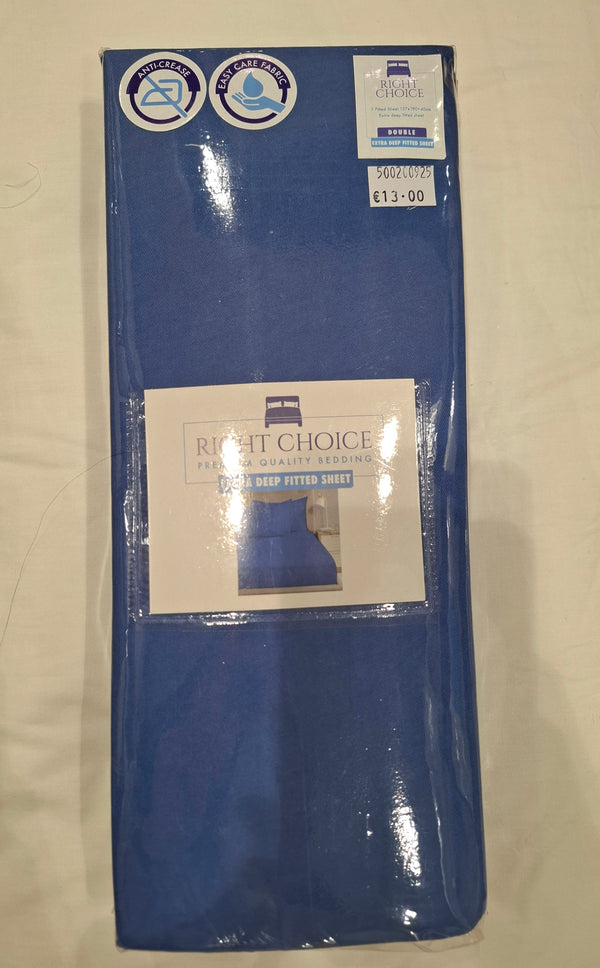 Right Choice Extra Deep Fitted Sheet - Lagoon Blue