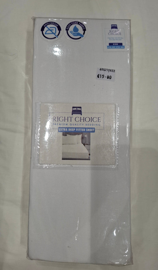 Right Choice Extra Deep Fitted Sheet - White