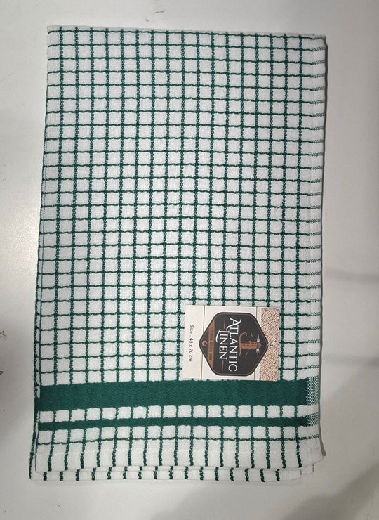 Atlantic Linen Tea Towel - Green/White