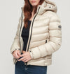 Superdry Hooded Fuji Padded Jacket - Pelican Beige