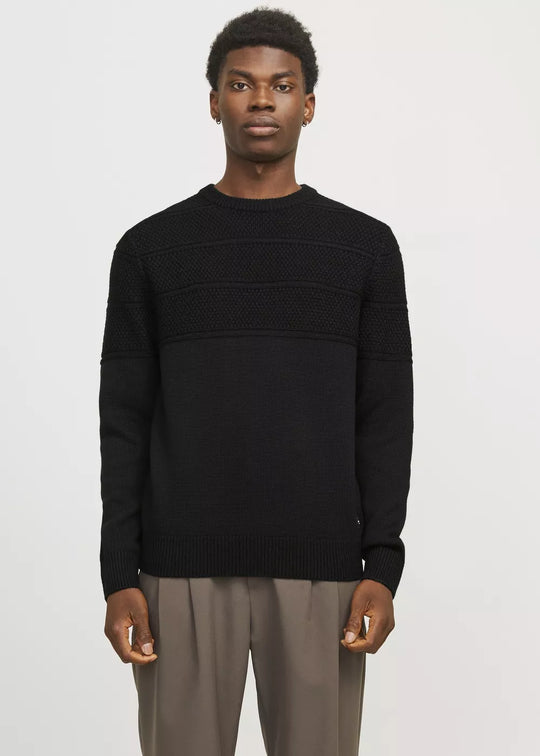 Jack & Jones Jerry Knit Crew Neck -  Black