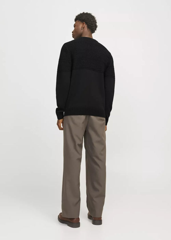 Jack & Jones Jerry Knit Crew Neck -  Black