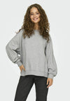 Only Zenna Long Sleeve Oversize Stone Sweater - Light Grey Melange/Silver Rhinestones