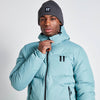 11 Degrees Large Panelled Puffer Jacket - Washed Green