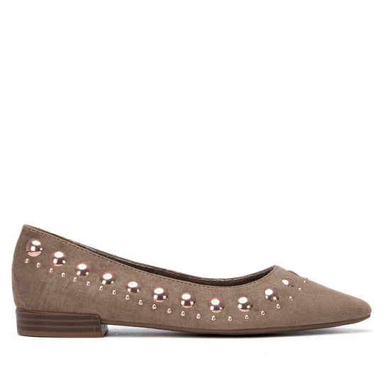 XTI Taupe Ballerina Flats - 14622302