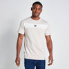 11 Degrees Cut and Sew Panelled T-Shirt - Stone/Coconut White