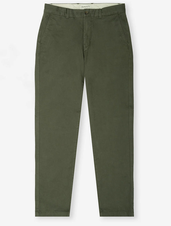 Gant Regular Comfort Super Chinos - Dark Earthy Green