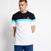 11 Degrees Triple Panel T-Shirt - White/Black/Capri Blue