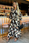 Ax Paris Multi Leopard Print Midi Dress