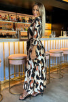 Ax Paris Multi Leopard Print Midi Dress