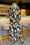 Ax Paris Multi Leopard Print Midi Dress