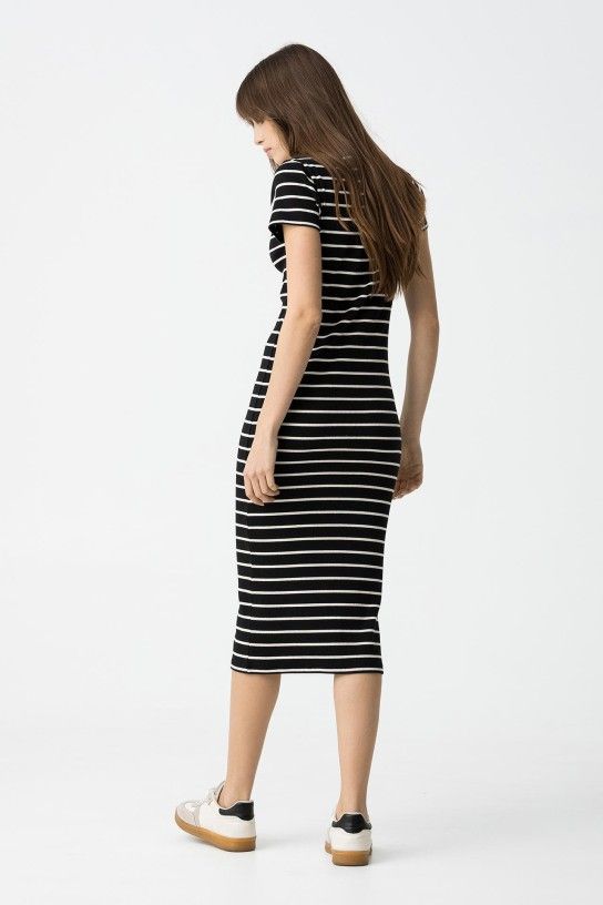 Tiffosi Bailey Dress - Black/White Stripe