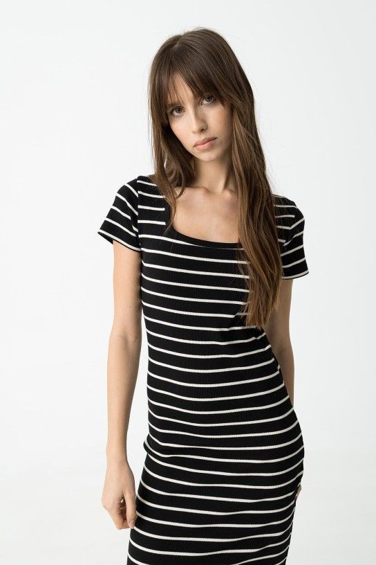 Tiffosi Bailey Dress - Black/White Stripe