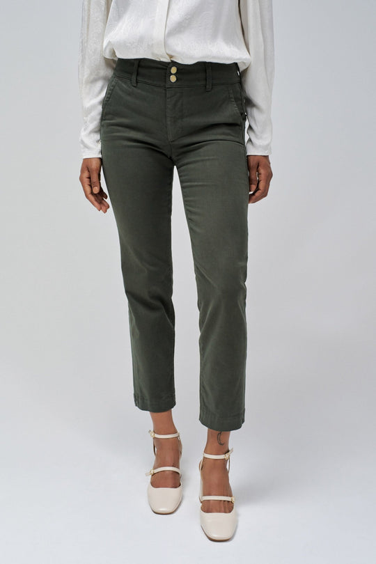 Salsa Secret Chino Push In Cropped Slim - Green