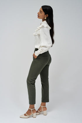 Salsa Secret Chino Push In Cropped Slim - Green