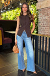 AX Paris Button Front Longline Waistcoat - Chocolate