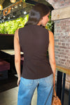 AX Paris Button Front Longline Waistcoat - Chocolate