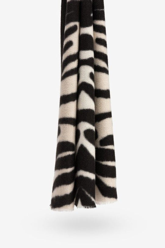 Tiffosi Breton Scarf Black/Zebra Print