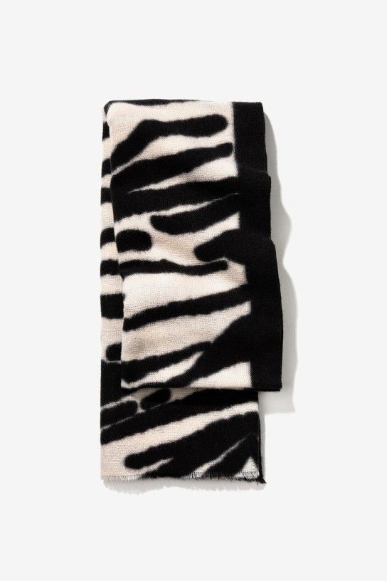 Tiffosi Breton Scarf Black/Zebra Print