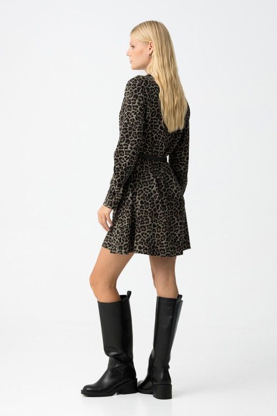 Tiffosi Leopard Dress - Patina Green