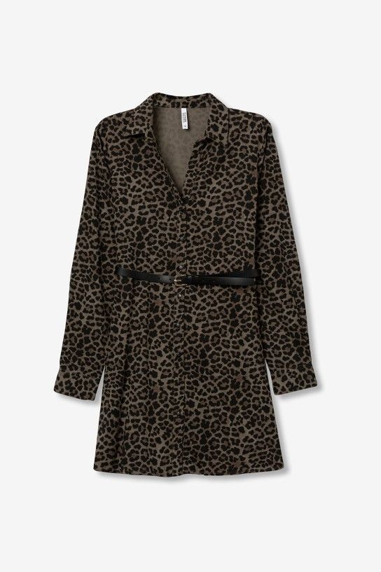 Tiffosi Leopard Dress - Patina Green