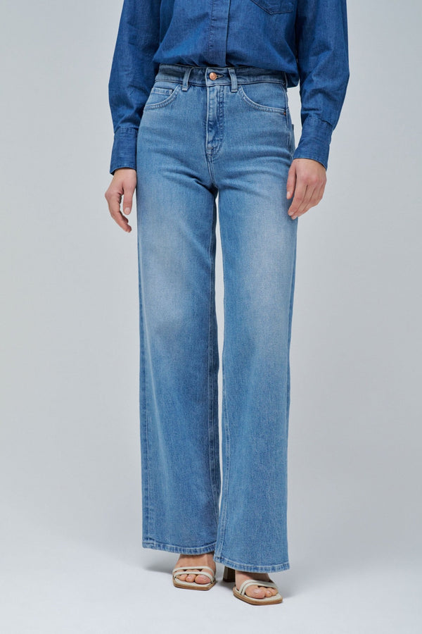 Salsa Faith Push In Wide Jeans - Blue