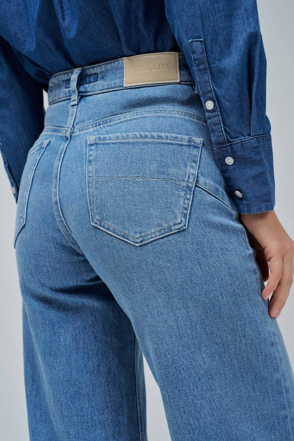 Salsa Faith Push In Wide Jeans - Blue