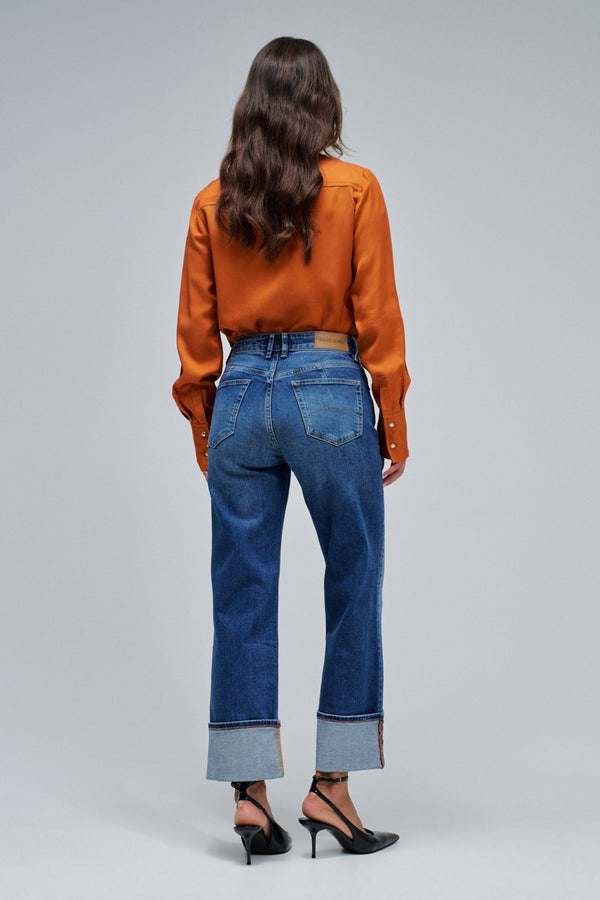 Salsa Tailored High Rise Straight Leg - Blue Denim