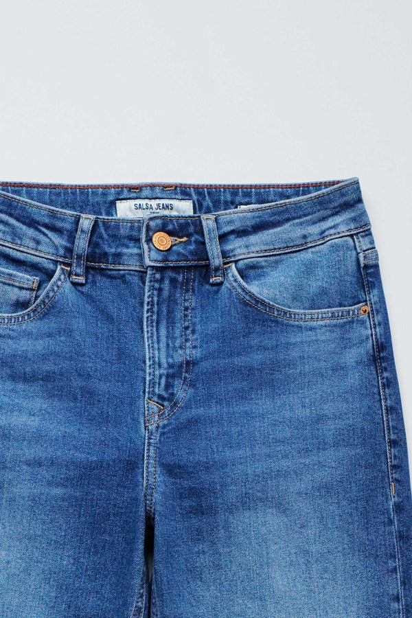 Salsa Tailored High Rise Straight Leg - Blue Denim