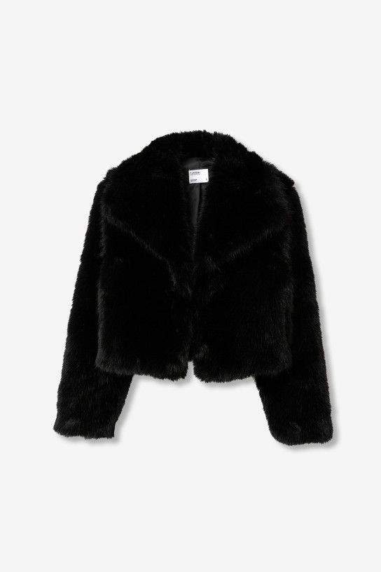 Tiffosi Thretha Faux Fur Short Jacket - Black