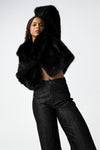 Tiffosi Thretha Faux Fur Short Jacket - Black